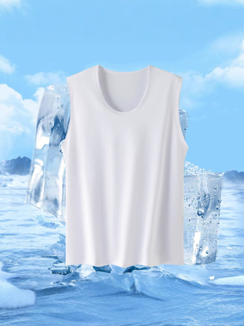 Pánske športové tielko z Ice Silk látky, voľný strih, 91–95% polyester, tenký materiál