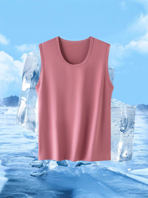 Pánske športové tielko z Ice Silk látky, voľný strih, 91–95% polyester, tenký materiál