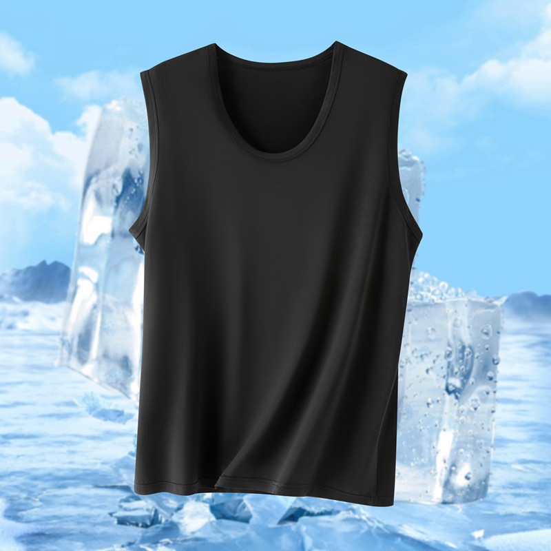 Pánske športové tielko z Ice Silk látky, voľný strih, 91–95% polyester, tenký materiál