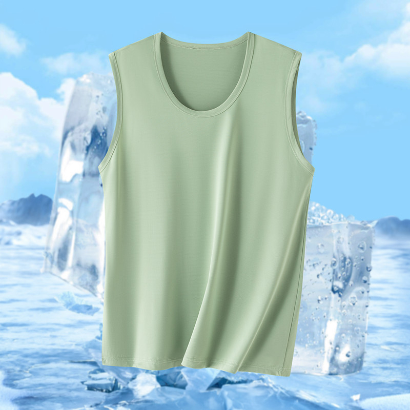 Pánske športové tielko z Ice Silk látky, voľný strih, 91–95% polyester, tenký materiál