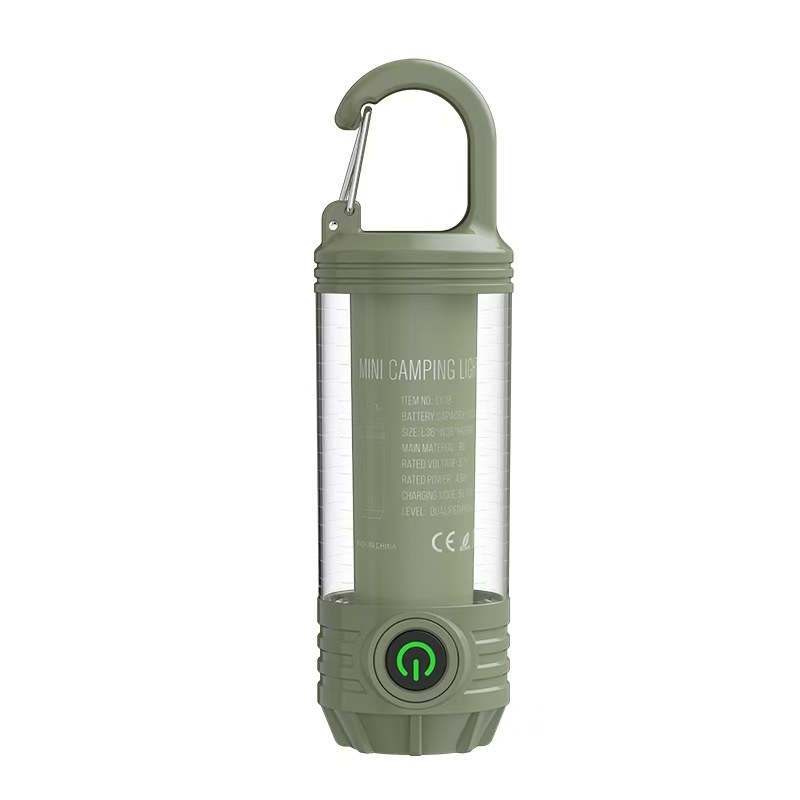 LED kemping lámpa, töltőre csatlakoztatható, hordozható akasztóval, kézi hajtás, 1200mAh, 3.7V, LED fény, hatótáv 50–100 m, üzemidő: fő fény 5 h / meleg fény 7 h