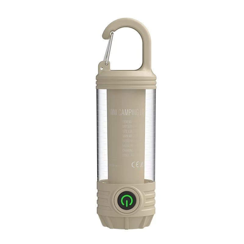 LED kemping lámpa, töltőre csatlakoztatható, hordozható akasztóval, kézi hajtás, 1200mAh, 3.7V, LED fény, hatótáv 50–100 m, üzemidő: fő fény 5 h / meleg fény 7 h