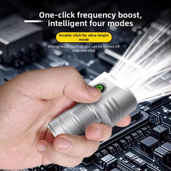 Φακός με έξι LED, Αλουμινένιο κράμα, 30W, 3000mAh, εμβέλεια 200–500 m