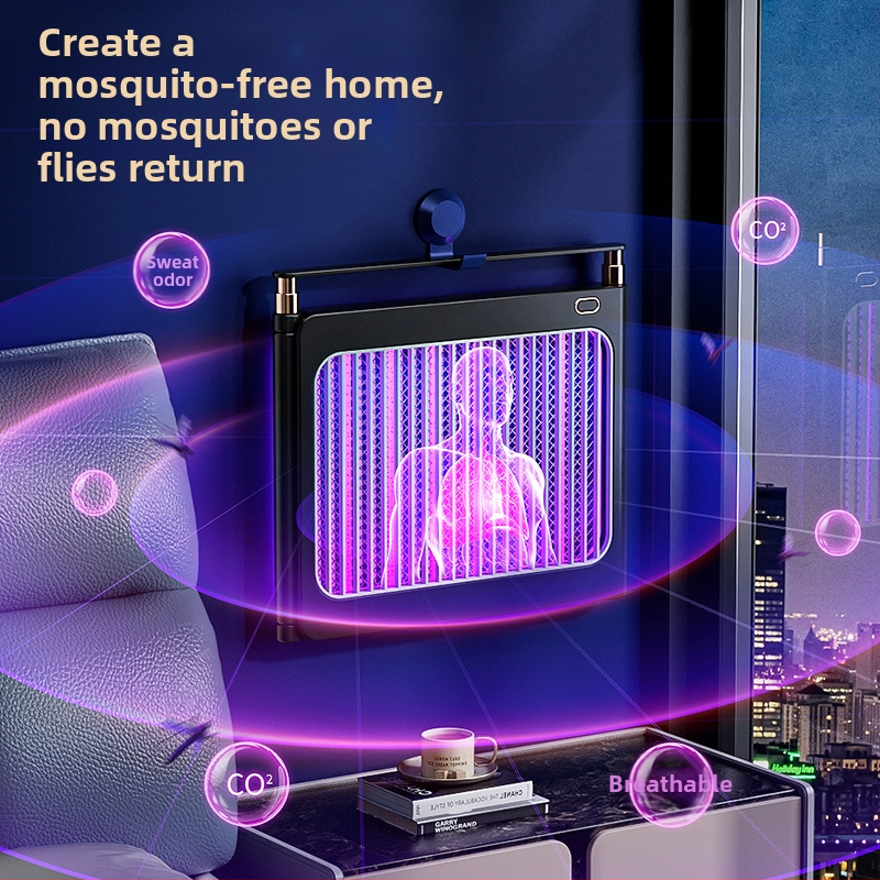 LED електрическа лампа за комари с LED осветление, стенен/настолен монтаж, покритие 21–30㎡, алуминиева мрежа, електрически удар за убийство, вградена батерия 1001–1600mAh