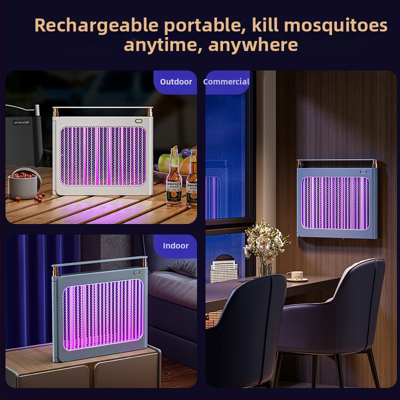LED електрическа лампа за комари с LED осветление, стенен/настолен монтаж, покритие 21–30㎡, алуминиева мрежа, електрически удар за убийство, вградена батерия 1001–1600mAh
