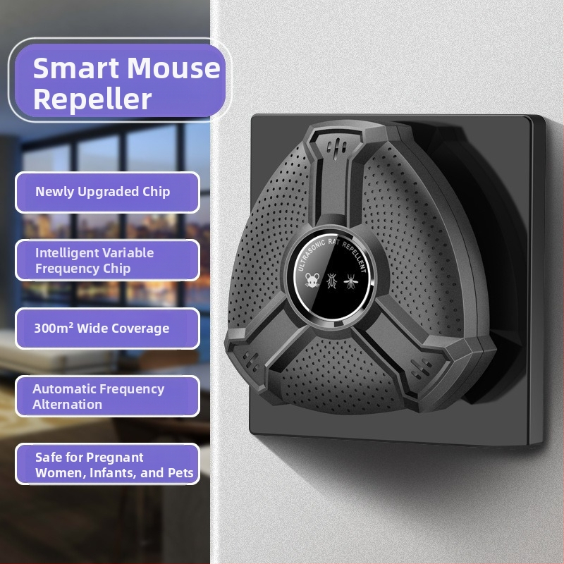 Ултразвуков репелент за мишки, Smart electronic mouse repeller, ABS корпус, напрежение 1.5 V, честотен диапазон 12 kHz–100 kHz