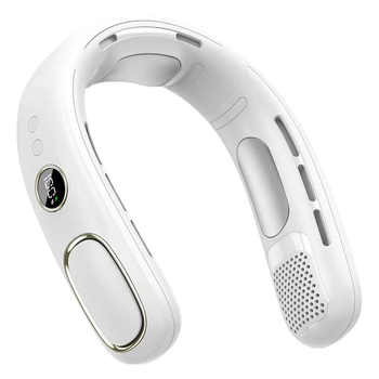 Ανεμιστήρας για τον λαιμό χωρίς λεπίδες με ψύξη ημιαγωγών, USB επαναφορτιζόμενος, ενσωματωμένη μπαταρία, 5 ταχύτητες, κινητήρας χωρίς ψήκτρες