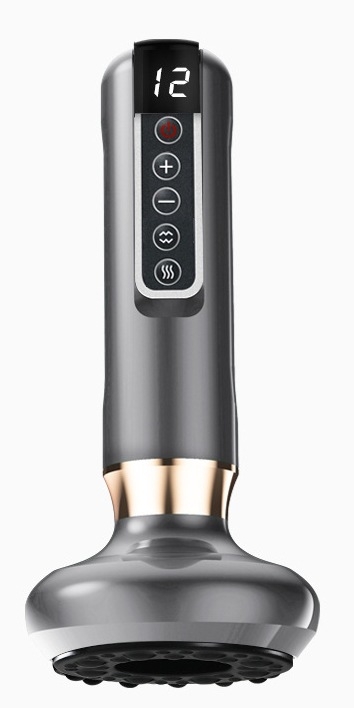 Elektrinis masažo ir kupavimo įrenginys su įkraunama maitinimo šaltiniu, mygtukų valdymas, 4 greičiai, temperatūros reguliavimas, 1200 mAh baterija