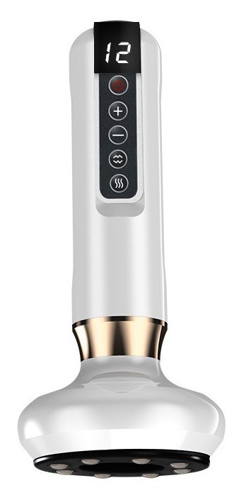 Elektrinis masažo ir kupavimo įrenginys su įkraunama maitinimo šaltiniu, mygtukų valdymas, 4 greičiai, temperatūros reguliavimas, 1200 mAh baterija