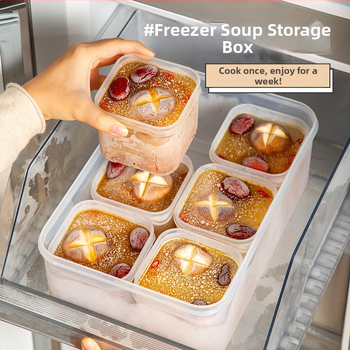 Контейнер за замразяване на супи, разделени порции, кутия за съхранение на храна, хранителен клас, PP материал, подходящ за фризер и хладилник