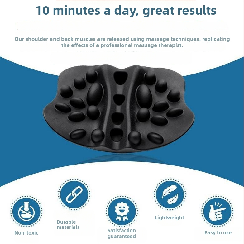 Masažo pagalvė kaklui, nugarai ir juosmeniui – 6+ galvos, PU oda, mechaninis masažas su vienu greičiu, stačiakampio trapezoidinės formos