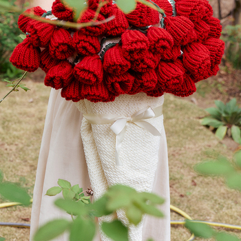 Rankų darbo rožių puokštės pledas, 1000–1499 g poliesteris, gėlių raštas, kaimiško stiliaus, visoms metų laikams