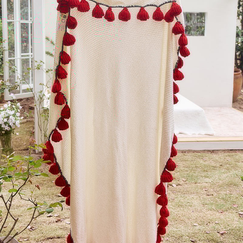 Rankų darbo rožių puokštės pledas, 1000–1499 g poliesteris, gėlių raštas, kaimiško stiliaus, visoms metų laikams