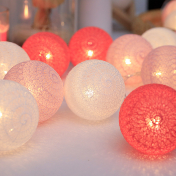 LED гирлянд със памучни топчета – 10 гнезда, 3V вход, 6500 lm, IP43, 60000 ч живот, пластмасов корпус