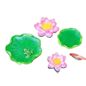 Műgyanta lebegő víz dekoráció lótuszlevél és béka motívummal, kerthez, tavakhoz és erkélyhez (Márka: Green Paper; Anyag: Gyanta; Stílus: Pastoral; Kivitelezés: Gravírozás)