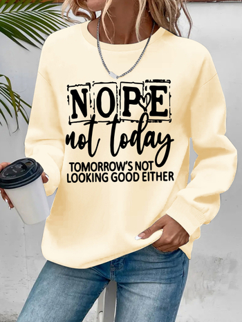 Női polár bélésű kapucnis pulóver - laza fazon, hosszú ujjú, betűs mintázat, poliészter anyag