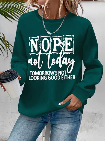 Női polár bélésű kapucnis pulóver - laza fazon, hosszú ujjú, betűs mintázat, poliészter anyag