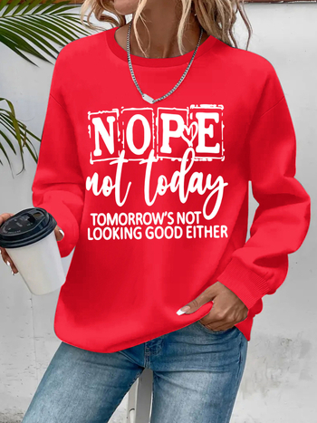 Női polár bélésű kapucnis pulóver - laza fazon, hosszú ujjú, betűs mintázat, poliészter anyag