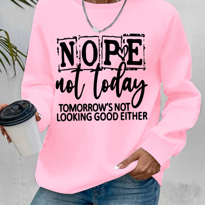 Női polár bélésű kapucnis pulóver - laza fazon, hosszú ujjú, betűs mintázat, poliészter anyag