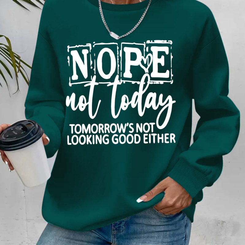 Női polár bélésű kapucnis pulóver - laza fazon, hosszú ujjú, betűs mintázat, poliészter anyag