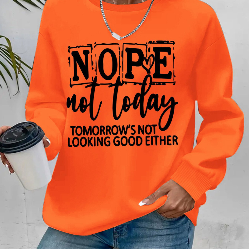 Női polár bélésű kapucnis pulóver - laza fazon, hosszú ujjú, betűs mintázat, poliészter anyag