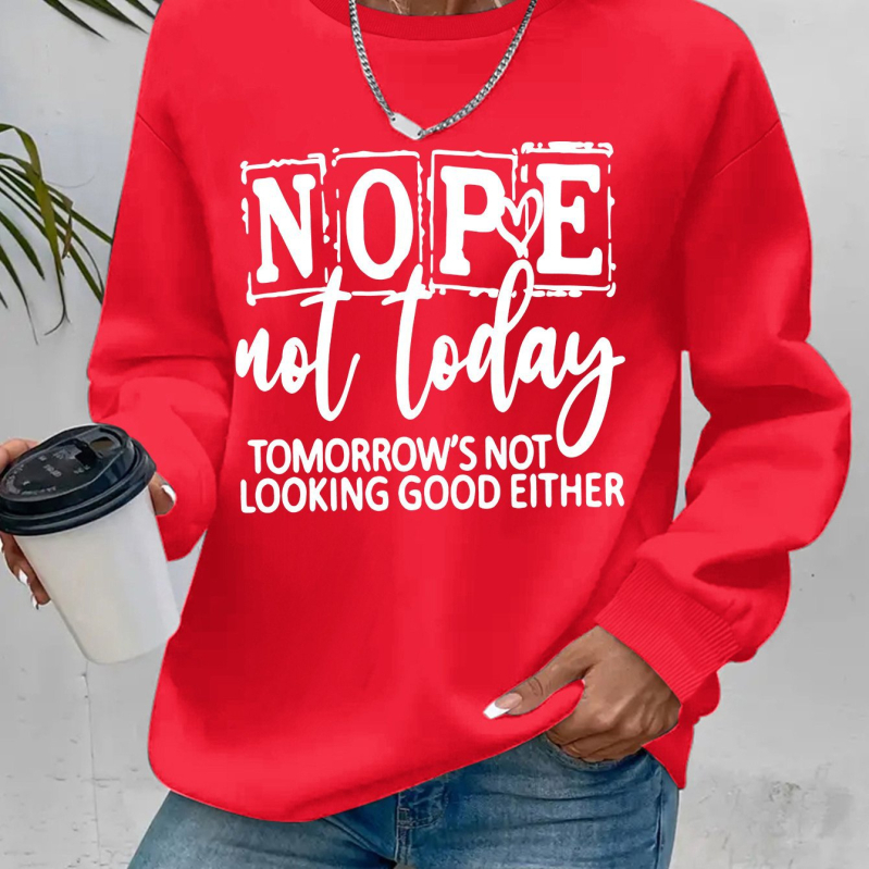 Női polár bélésű kapucnis pulóver - laza fazon, hosszú ujjú, betűs mintázat, poliészter anyag