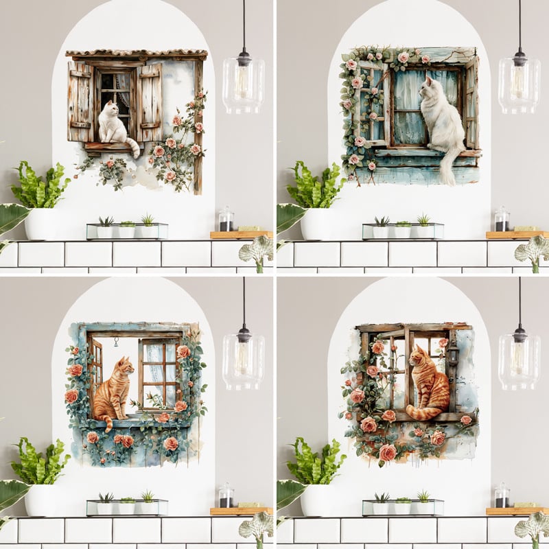 PVC falmatrica - vízálló, mintázat virágok és aranyos állatok nappali, fürdőszoba, bejárat