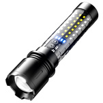 Lézeres zseblámpa hosszú hatótávolsággal, beépített 1800 mAh akkumulátor, 10 W, alumínium ötvözet test, hatótávolság több mint 500 m