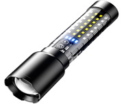 Lézeres zseblámpa hosszú hatótávolsággal, beépített 1800 mAh akkumulátor, 10 W, alumínium ötvözet test, hatótávolság több mint 500 m