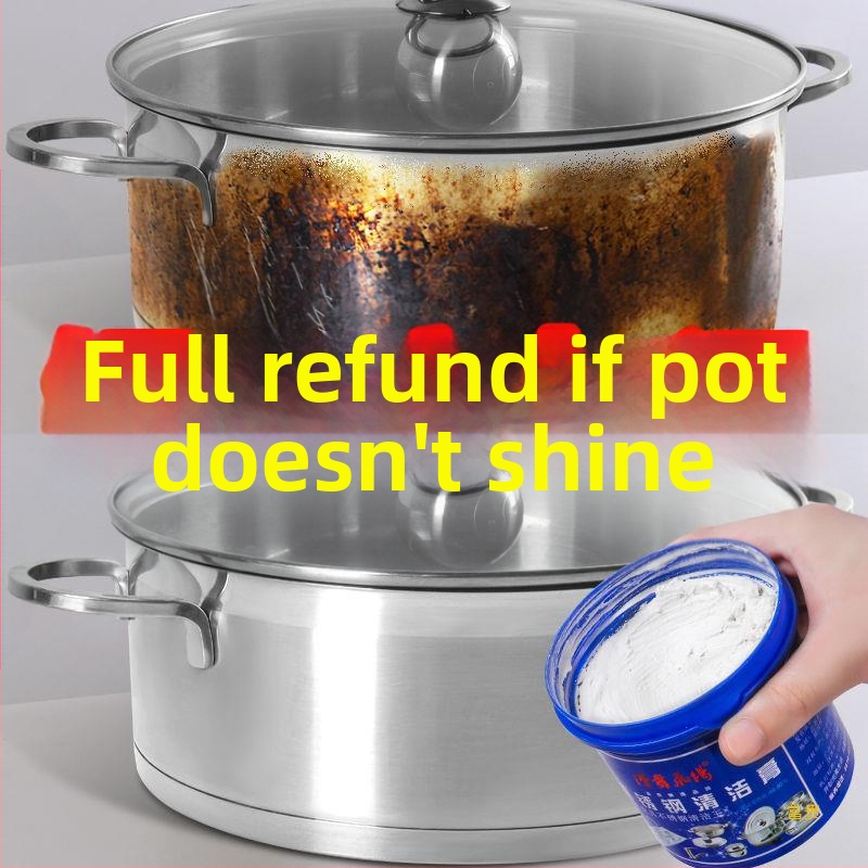 Nerūsējošā tērauda tīrīšanas pasta virtuves lietošanai – rūšu noņemšana, smagu nogulumu un apdegumu traipu noņemšana, 500 g, daudzfunkcionāls tīrīšanas līdzeklis.