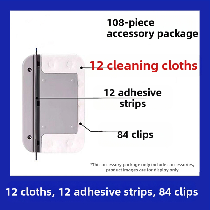 Stiklo valymo įrankių priedai, plastikiniai komponentai, Big Brother, 24 vnt. pakuotė, namų ūkiui