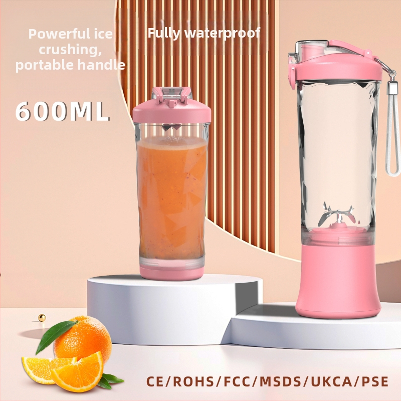 Nešiojamas USB sulčių spaudyklės puodelis, 600 ml talpa, integruota baterija, iki 26 000 aps./min, automatinis valymas