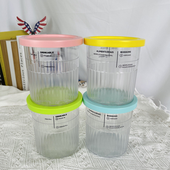 Plastikinė ledų laikymo talpykla, talpa 501–800 ml, apvali forma, tinkama naudoti mikrobangų krosnelėje, prekės ženklas 543