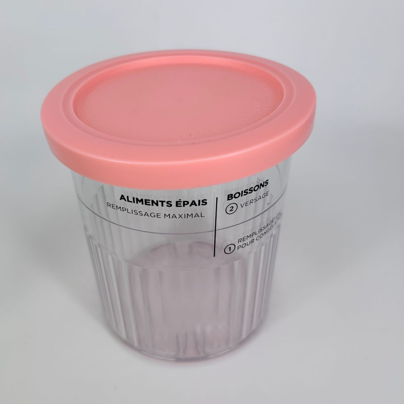 Plastikinė ledų laikymo talpykla, talpa 501–800 ml, apvali forma, tinkama naudoti mikrobangų krosnelėje, prekės ženklas 543