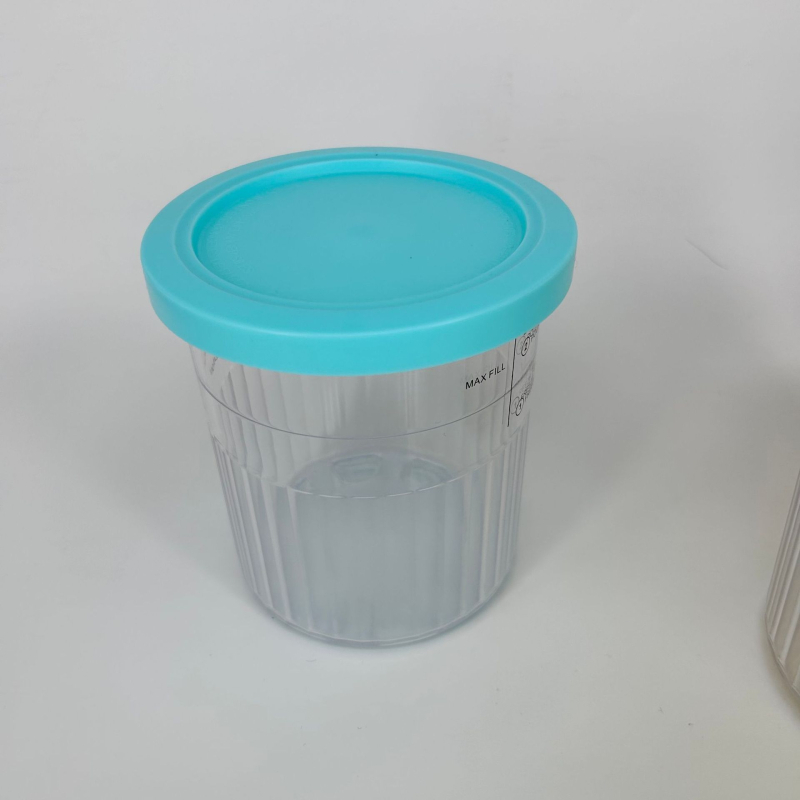 Plastikinė ledų laikymo talpykla, talpa 501–800 ml, apvali forma, tinkama naudoti mikrobangų krosnelėje, prekės ženklas 543