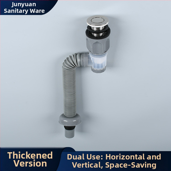 Σετ αποχέτευσης νιπτήρα, διπλής χρήσης κάθετα και οριζόντια, S-καμπύλη, τύπος ανύψωσης, πλαστικό, μπάνιο