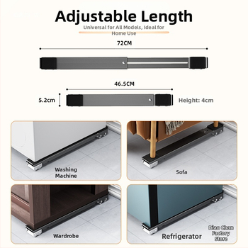 Pagrindas skalbimo mašinai su judančiais ratukais ir anti-vibracijos pagalvėlėmis (Medžiaga: Plastikas; Prekės ženklas: Mink; Funkcija: Be įrengimo)