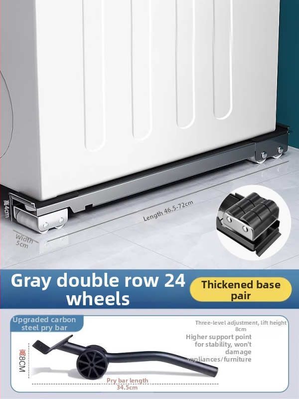 Pagrindas skalbimo mašinai su judančiais ratukais ir anti-vibracijos pagalvėlėmis (Medžiaga: Plastikas; Prekės ženklas: Mink; Funkcija: Be įrengimo)