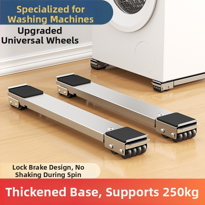 Veļas mazgājamās mašīnas pamatbāze ar pārvietojamiem riteņiem un anti-vibrācijas paliktņiem (Materiāls: Plastmasa; Zīmols: Mink; Funkcija: Bez uzstādīšanas)