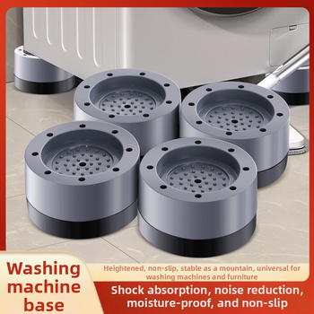 Skalbiamosios mašinos kojų pagalvėlės — neslidžios, slopina vibracijas, aukštinimo kilimėliai, iš plastiko; modernus minimalistinis stilius