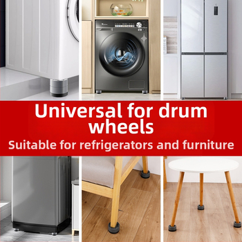 Skalbiamosios mašinos kojų pagalvėlės — neslidžios, slopina vibracijas, aukštinimo kilimėliai, iš plastiko; modernus minimalistinis stilius