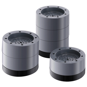 Skalbiamosios mašinos kojų pagalvėlės — neslidžios, slopina vibracijas, aukštinimo kilimėliai, iš plastiko; modernus minimalistinis stilius