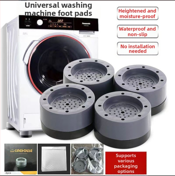 Skalbiamosios mašinos kojų pagalvėlės — neslidžios, slopina vibracijas, aukštinimo kilimėliai, iš plastiko; modernus minimalistinis stilius