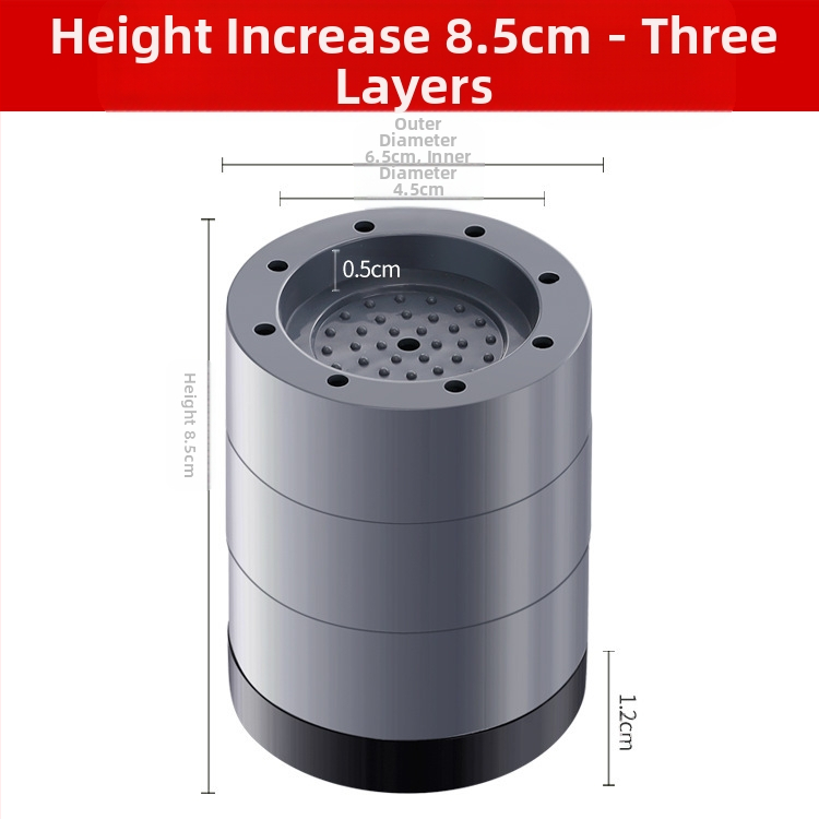 Skalbiamosios mašinos kojų pagalvėlės — neslidžios, slopina vibracijas, aukštinimo kilimėliai, iš plastiko; modernus minimalistinis stilius