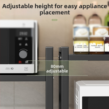 Αναδιπλούμενο διόροφος ράφι αποθήκευσης κουζίνας για πάγκο ή τοίχο, ράφι φούρνου μικροκυμάτων, χωρίς εγκατάσταση