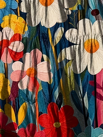 Φούστα με μποέμικο φλοράλ μοτίβο, σχέδιο εμπνευσμένο από ελαιογραφία, ελαστική μέση, μακριά, πολυεστέρας