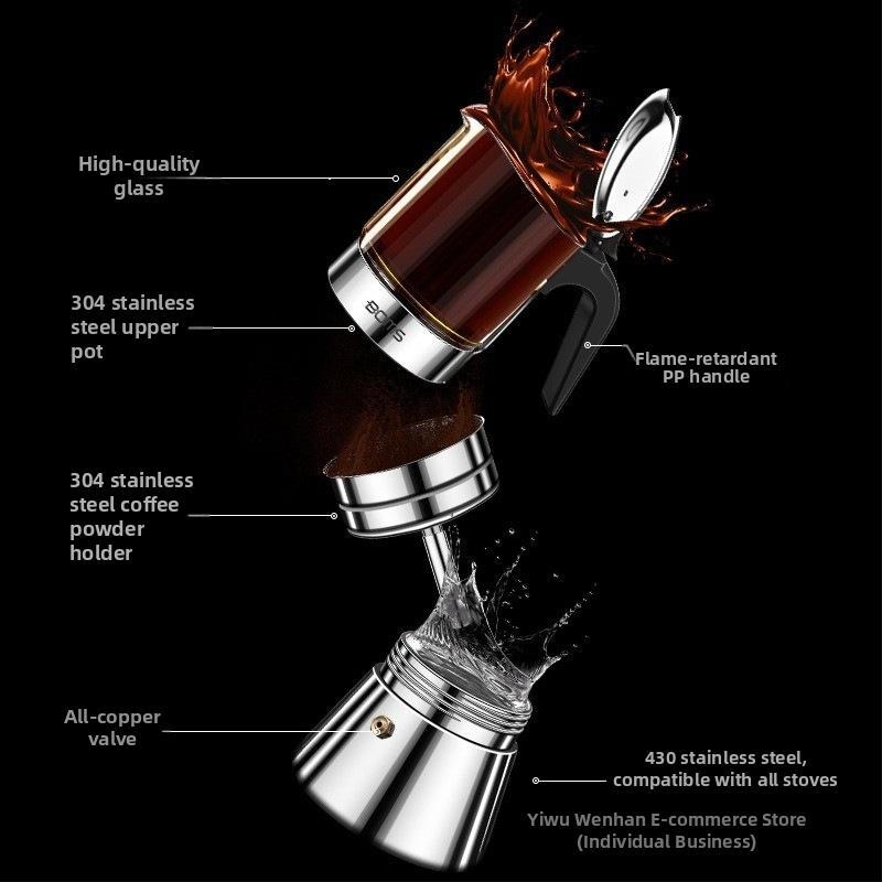 Италиански мока пот с двойна клапа • PP материал • Функция: Други • Без персонализация • Без лого