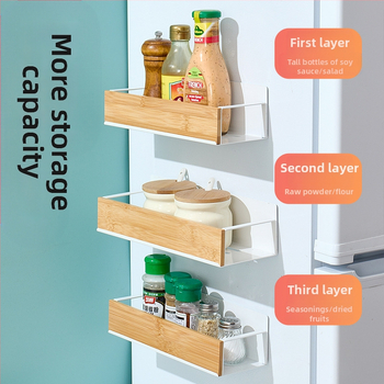 Κουζίνα: Τοίχο-εγκατεστημένη αποθηκευτική μονάδα από χάλυβα άνθρακα με μαγνητικό πλευρικό ράφι για μπαχαρικά, αποσπώμενη, χωρίς τρύπες