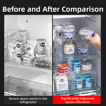 Διαφανές πολύεπίπεδο ράφι κουζίνας για φιάλες καρυκεύματος - αποθηκευτικός οργανωτής ψυγείου, 1 επίπεδο