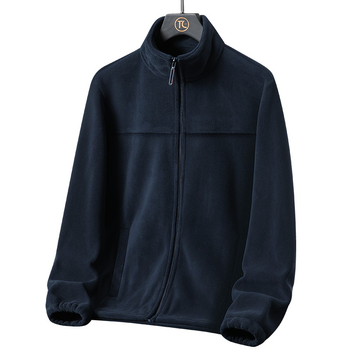 Φλις μπουφάν με στάσιμο γιακά, στυλ καρντιγκάν, πολάρ φλίς ύφασμα και επένδυση, αντίθετο μοτίβο